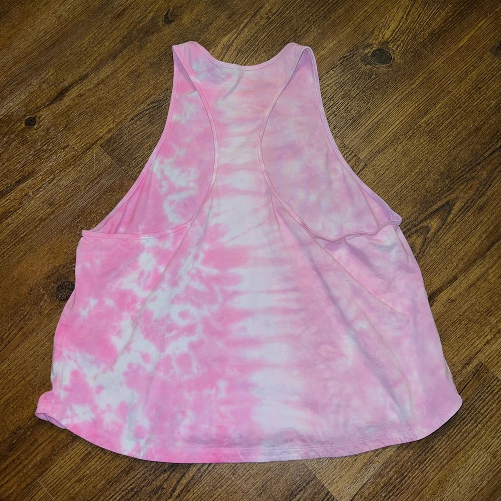 Adidas Active Pink White Gradient Tie Dye Razor Back Sporty Tank Top Size 1X - Picture 7 of 10